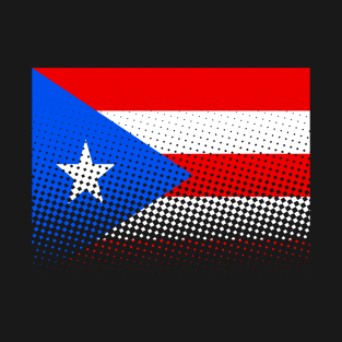 Flag Of Puerto Rico With Halftones T-Shirt
