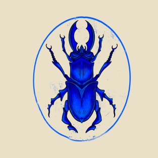 Bleu Beetle, scientific illustration drawing T-Shirt