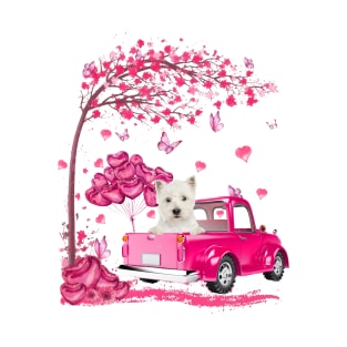 Valentine's Day Love Pickup Truck West Highland White Terrier T-Shirt