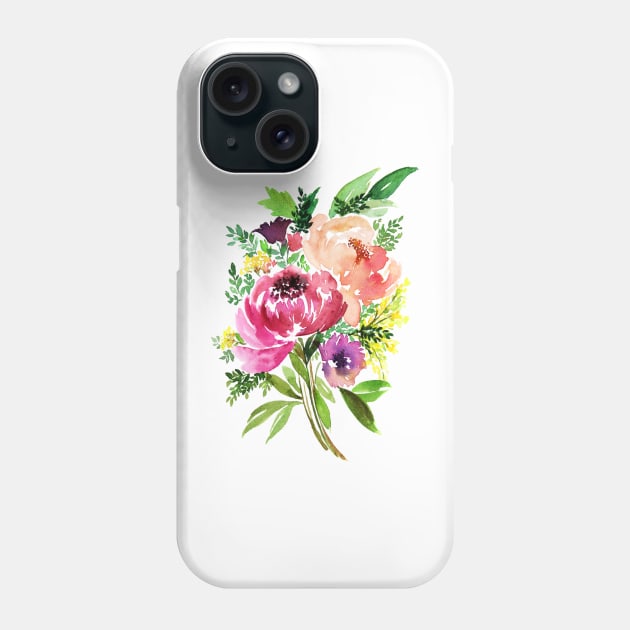 Peony Bouquet Phone Case by jayennecuaart