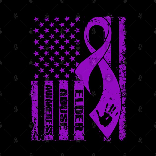 Elder Abuse Awareness Flag Ribbon by KHANH HUYEN