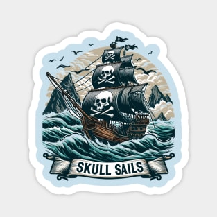 Pirate Ship, Skull Sails Magnet