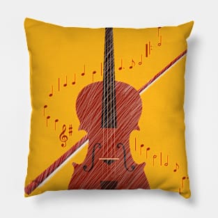 Violin playing Beethoven's Hymn of Joy. Pillow