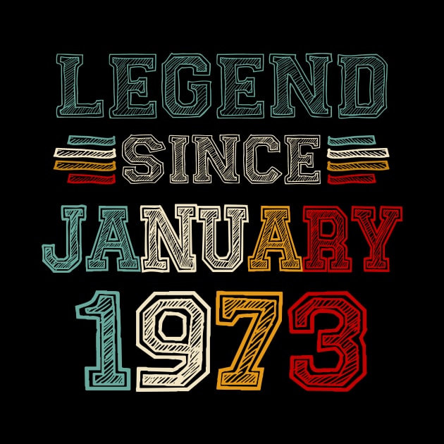 50 Years Old Legend Since January 1973 50th Birthday by Gearlds Leonia