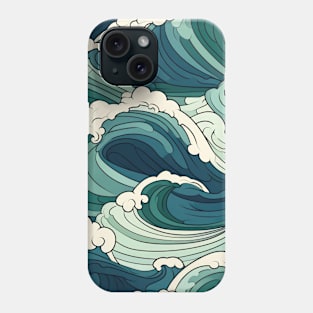 Ephemeral Crests: Hokusai Waves Reimagined Phone Case