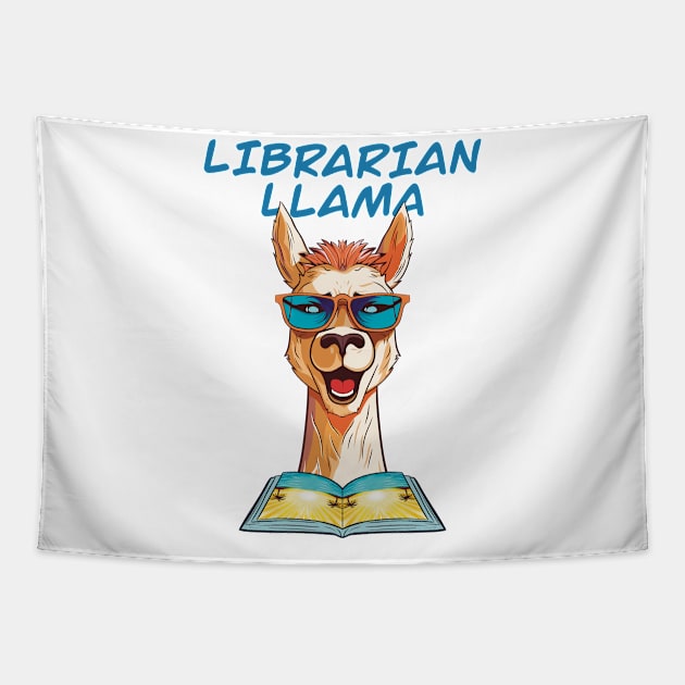 Librarian Llama, Summer Llama, Llama Reading Book Tapestry by micho2591