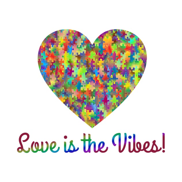 Love is the vibes! Colorful Puzzle Heart by Benny Merch Pearl