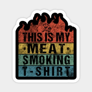 Mens Vintage This Is My Meat Smoking Shirt For a Funny BBQ Smoker Magnet