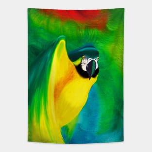 Macaw Parrot Flight Oil Painting ArtWork Tapestry