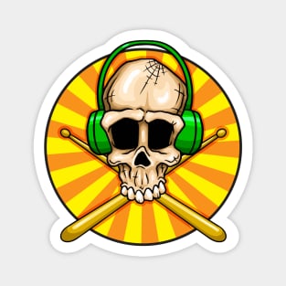 Drummer Skull Magnet