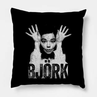 bjork // dark face Pillow