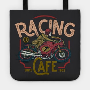 Racing cafe vintage motorcycle badge Tote