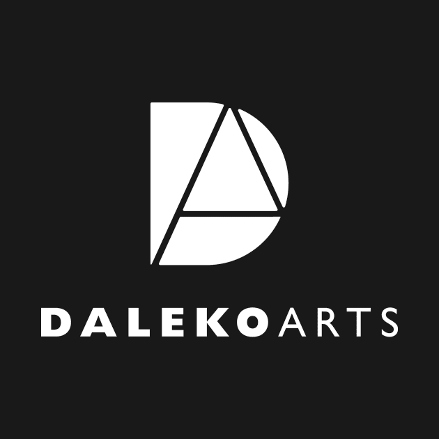 Daleko logo - full name light vertical by DalekoArts