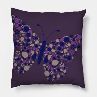 Butterfly in Modern Paisley Design Pillow