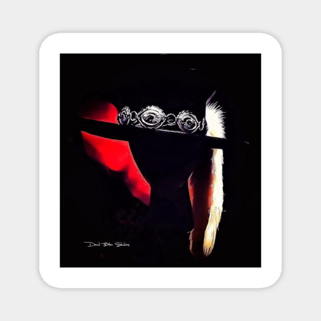 Stevie Ray Vaughan Famous Hat - Red Magnet by davidbstudios