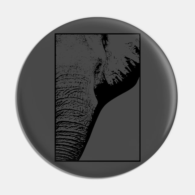 Elephant Close Up Face Pin by shanestillz