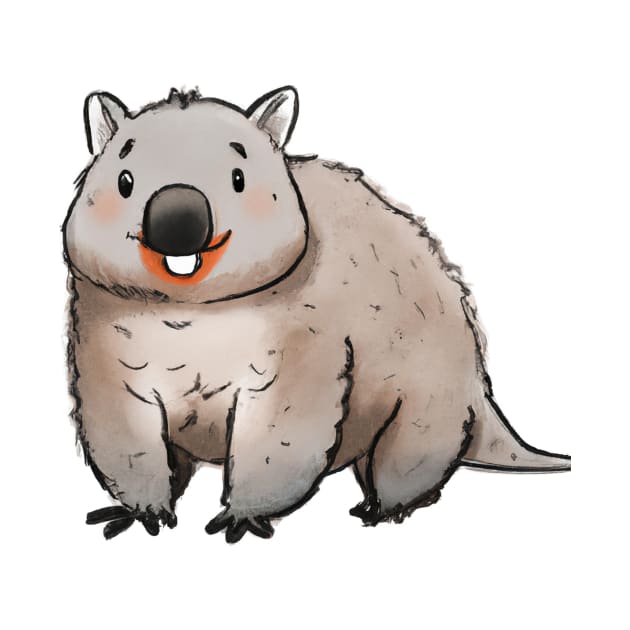 Cute Wombat Drawing by Play Zoo