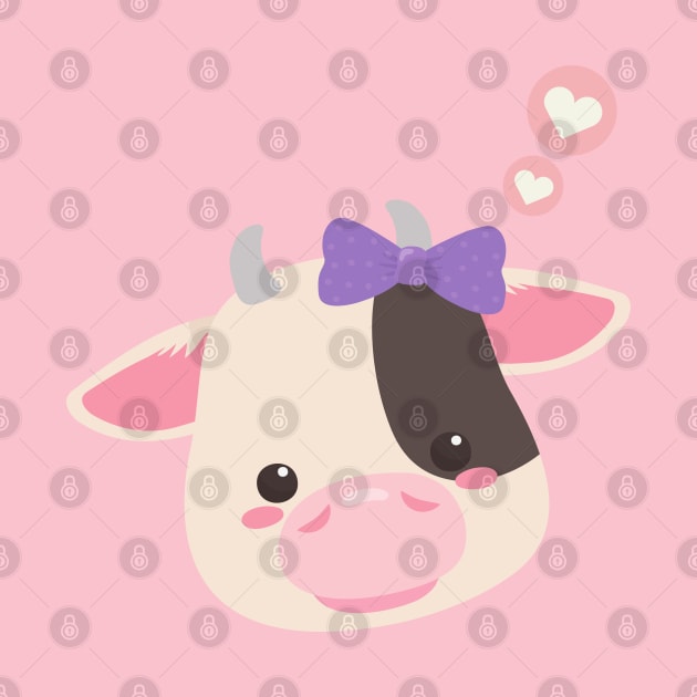 Baby Cow | Super Cute and Kawaii Pink Fluffy Calf by OMC Designs