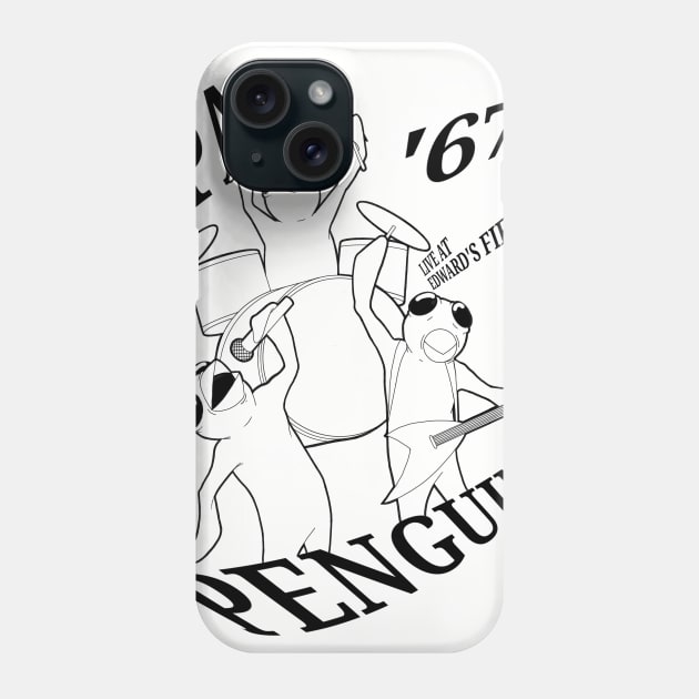 Space Penguins '67 Black Phone Case by PulpAfflictionArt79