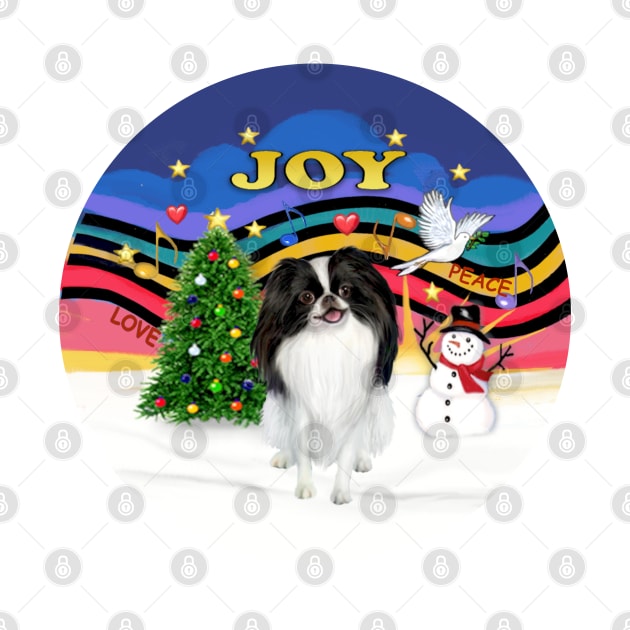 "Christmas Joy" with a Japanese Chin by Dogs Galore and More