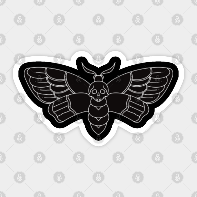 Traditional Death S Head Moth Tattoo Sailor Jerry Moth Sticker Teepublic Au