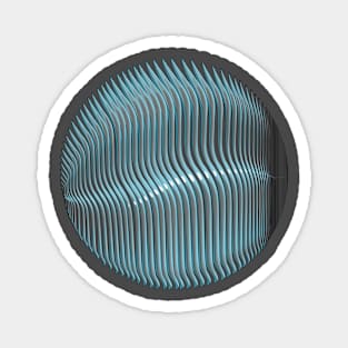 Wavy blue skeletal mandala Magnet