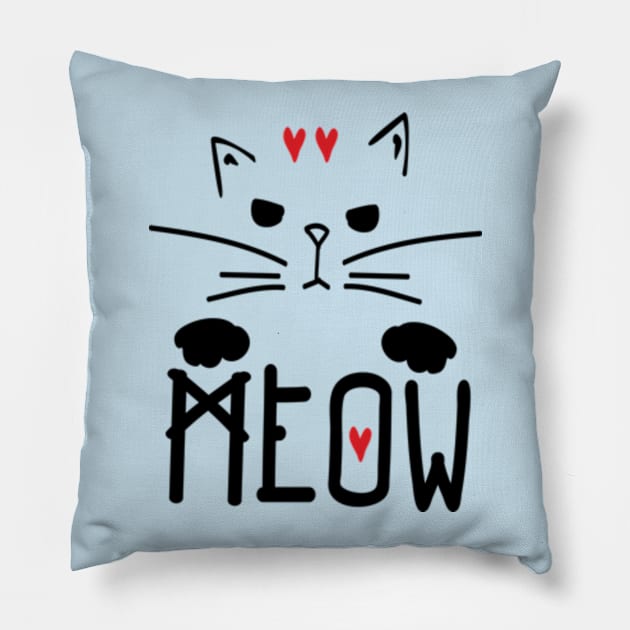 Meow Meow Meow Pillow by CindyS