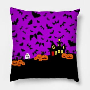 Haunted Halloween House Pillow