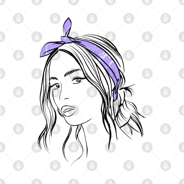 beautiful girl in a violet bandana by Kuchinska design