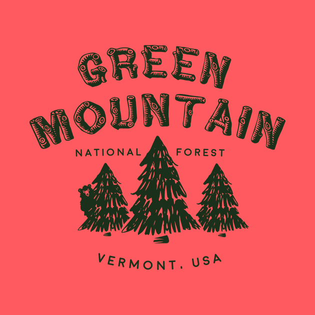 Vintage Green Mountain Forest Vermont Nature by luckybengal