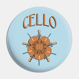 Five Cellos Text Pin