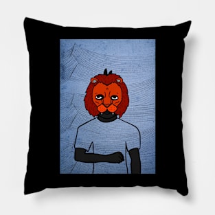 Artistic Digital Collectible - Character with MaleMask, AnimalEye Color, and DarkSkin on TeePublic Pillow