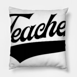 Teacher Script 2 Black Font Pillow