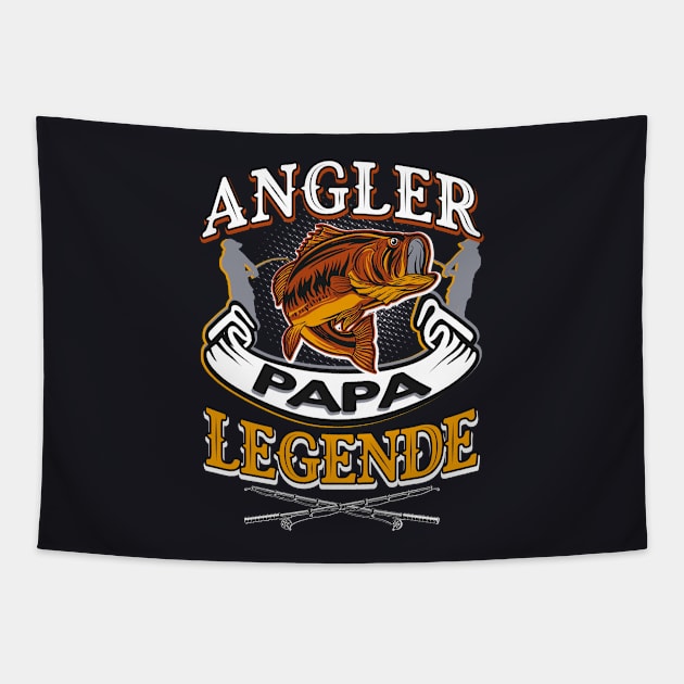 Angler Papa Legende Tapestry by Foxxy Merch