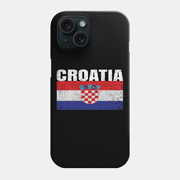 Croatia Country Vintage Croatian National Flag Gift Phone Case by Grabitees