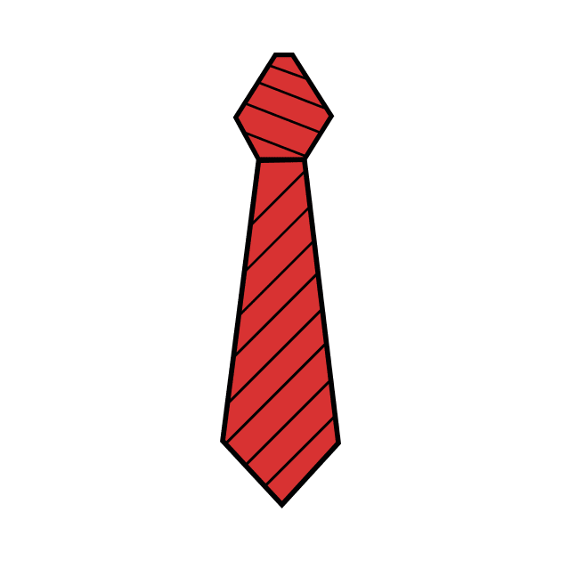 Red Tie Striped Design Toon Wearable Art by N1L3SH