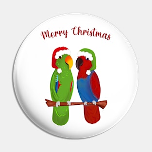 Funny Eclectus Merry Christmas Every birdie Pin