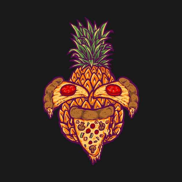 Pineapple and Pizza Tropical Summer Art by Evoke Collective