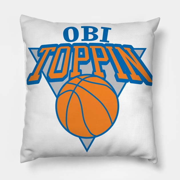 Obi Toppin New York Knicks Pillow by IronLung Designs