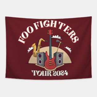 Foo Fighters Tour 2024 T shirt white Tapestry