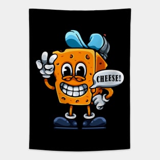 Cartoon Cheese Smilling Tapestry