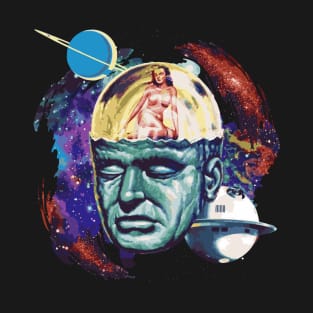 Space Head Pin Up Retro T-Shirt