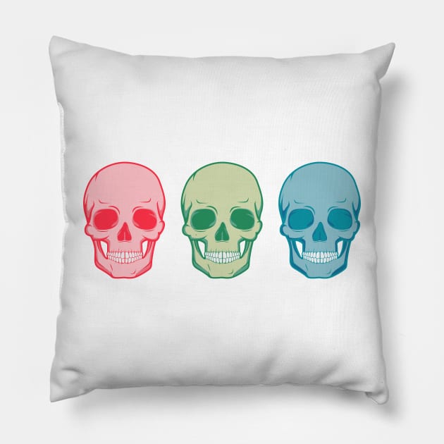 RGB Skulls Pillow by area-design