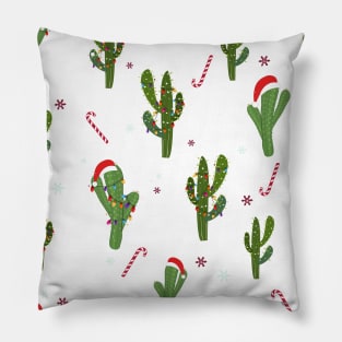 Cactus with succulents christmas tree pattern Pillow