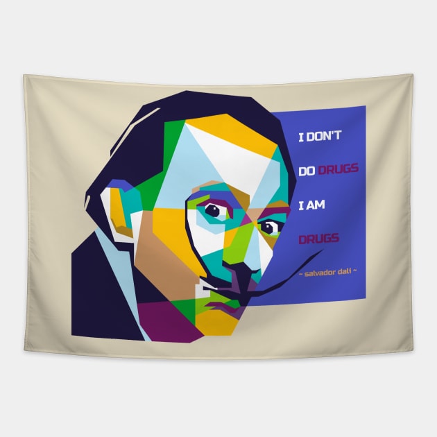 Salvador Dali and best quotes in WPAP Tapestry by smd90