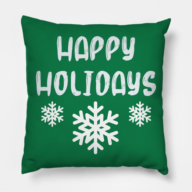 Happy Holidays Pillow by LefTEE Designs