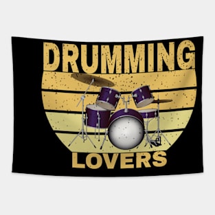 Funny Drummer Art For Men Women Drum Set Drumming Lovers Tapestry