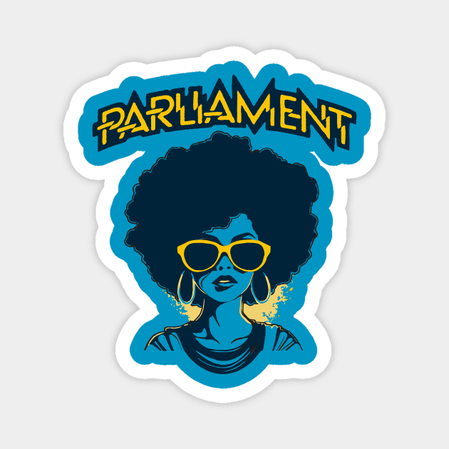 Vintage Parliament Funkadelic Afro Girl Throwback Funk Music Magnet by robotbasecamp