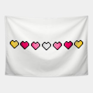 Pixel Pride Hearts Tapestry