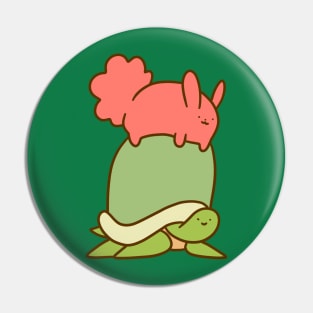 Pink Bunny and Turtle Pin